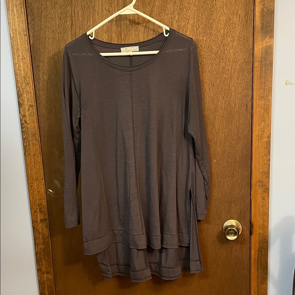 Elegant Charcoal Layered Tunic